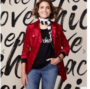 Chico's Velveteen Velvet Long Shacket Small